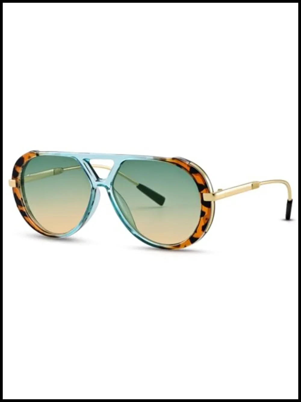 Retro Oversized Aviator Sunglasses for Women, Metal Frame UV400 Protection,